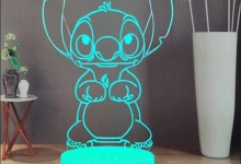 3D НОЩНА ЛАМПА НА СТИЧ - RGB 16цвята  + USB зареждане